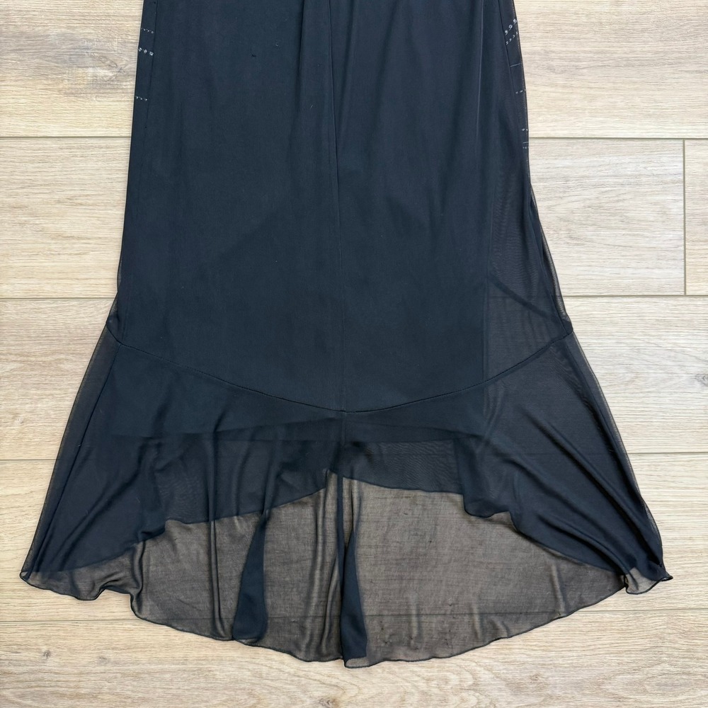 Vintage Whimsigoth Y2K Black Sheer Mesh Mermaid Midi Dress Stretchy‎ Byer Too - Picture 11 of 16